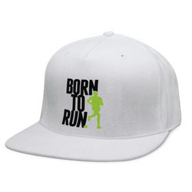 Кепка снепбек с прямым козырьком с принтом Рожден для бега в Белгороде, хлопок 100% |  | Тематика изображения на принте: born to run | run | бегать | рожден | рожден бежать