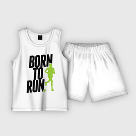 Детская пижама с шортами хлопок с принтом Рожден для бега в Белгороде,  |  | born to run | run | бегать | рожден | рожден бежать