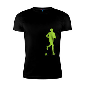 Мужская футболка премиум с принтом Рожден для бега в Белгороде, 92% хлопок, 8% лайкра | приталенный силуэт, круглый вырез ворота, длина до линии бедра, короткий рукав | Тематика изображения на принте: born to run | run | бегать | рожден | рожден бежать