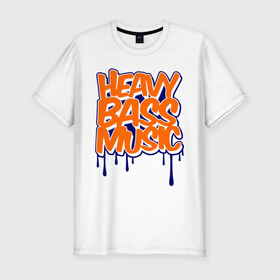Мужская футболка премиум с принтом Heavy bass music в Белгороде, 92% хлопок, 8% лайкра | приталенный силуэт, круглый вырез ворота, длина до линии бедра, короткий рукав | Тематика изображения на принте: 