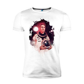 Мужская футболка премиум с принтом Interstellar в Белгороде, 92% хлопок, 8% лайкра | приталенный силуэт, круглый вырез ворота, длина до линии бедра, короткий рукав | interstellar | интерстеллар | космонавт | космос