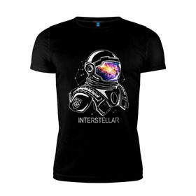 Мужская футболка премиум с принтом Космонавт в Белгороде, 92% хлопок, 8% лайкра | приталенный силуэт, круглый вырез ворота, длина до линии бедра, короткий рукав | interstellar | интерстеллар | космонавт | космос