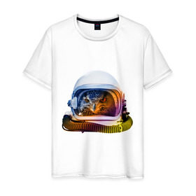 Мужская футболка хлопок с принтом Космосова в Белгороде, 100% хлопок | прямой крой, круглый вырез горловины, длина до линии бедер, слегка спущенное плечо. | Тематика изображения на принте: 