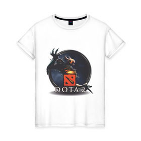 Женская футболка хлопок с принтом Shadow Fiend Dota 2 в Белгороде, 100% хлопок | прямой крой, круглый вырез горловины, длина до линии бедер, слегка спущенное плечо | dota | dota2 | shadow fiend | дота | дота2