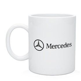 Кружка с принтом Mercedes Logo в Белгороде, керамика | объем — 330 мл, диаметр — 80 мм. Принт наносится на бока кружки, можно сделать два разных изображения | logo | mercedes