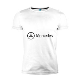 Мужская футболка премиум с принтом Mercedes Logo в Белгороде, 92% хлопок, 8% лайкра | приталенный силуэт, круглый вырез ворота, длина до линии бедра, короткий рукав | logo | mercedes