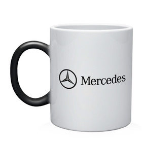 Кружка хамелеон с принтом Mercedes Logo в Белгороде, керамика | меняет цвет при нагревании, емкость 330 мл | Тематика изображения на принте: logo | mercedes