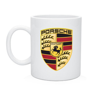 Кружка с принтом Porsche в Белгороде, керамика | объем — 330 мл, диаметр — 80 мм. Принт наносится на бока кружки, можно сделать два разных изображения | Тематика изображения на принте: porsche