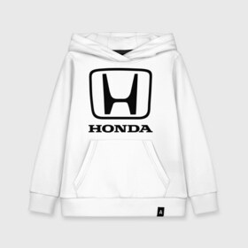 Детская толстовка хлопок с принтом Honda logo в Белгороде, 100% хлопок | Круглый горловой вырез, эластичные манжеты, пояс, капюшен | Тематика изображения на принте: honda | logo | motor | лого | хонда