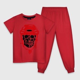Детская пижама хлопок с принтом Мертвый хоккеист в Белгороде, 100% хлопок |  брюки и футболка прямого кроя, без карманов, на брюках мягкая резинка на поясе и по низу штанин
 | Тематика изображения на принте: скелет