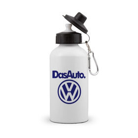 Бутылка спортивная с принтом Volkswagen Das Auto в Белгороде, металл | емкость — 500 мл, в комплекте две пластиковые крышки и карабин для крепления | Тематика изображения на принте: das auto | volkswagen | фольксваген