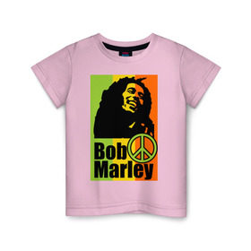 Детская футболка хлопок с принтом Bob Marley в Белгороде, 100% хлопок | круглый вырез горловины, полуприлегающий силуэт, длина до линии бедер | bob marley | боб марли