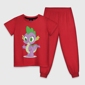 Детская пижама хлопок с принтом Дракон Спайк в Белгороде, 100% хлопок |  брюки и футболка прямого кроя, без карманов, на брюках мягкая резинка на поясе и по низу штанин
 | Тематика изображения на принте: my little pony | дракон | мой маленький пони | пони | спайк