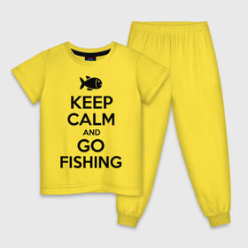 Детская пижама хлопок с принтом Keep calm and go fishing в Белгороде, 100% хлопок |  брюки и футболка прямого кроя, без карманов, на брюках мягкая резинка на поясе и по низу штанин
 | Тематика изображения на принте: fishing | keep calm | рыбак | рыбалка | рыбачить | сохраняй спокойствие