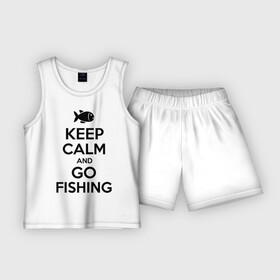 Детская пижама с шортами хлопок с принтом Keep calm and go fishing в Белгороде,  |  | fishing | keep calm | рыбак | рыбалка | рыбачить | сохраняй спокойствие