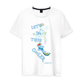 Мужская футболка хлопок с принтом Rainbow Dash Let`s Do This в Белгороде, 100% хлопок | прямой крой, круглый вырез горловины, длина до линии бедер, слегка спущенное плечо. | Тематика изображения на принте: 