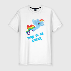 Мужская футболка премиум с принтом Rainbow Dash в Белгороде, 92% хлопок, 8% лайкра | приталенный силуэт, круглый вырез ворота, длина до линии бедра, короткий рукав | 