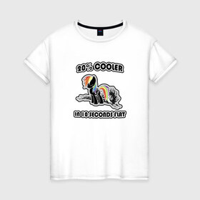 Женская футболка хлопок с принтом Rainbow Dash Black&Color в Белгороде, 100% хлопок | прямой крой, круглый вырез горловины, длина до линии бедер, слегка спущенное плечо | 