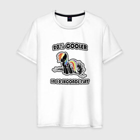 Мужская футболка хлопок с принтом Rainbow Dash Black&Color в Белгороде, 100% хлопок | прямой крой, круглый вырез горловины, длина до линии бедер, слегка спущенное плечо. | 