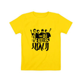 Детская футболка хлопок с принтом Beatles в Белгороде, 100% хлопок | круглый вырез горловины, полуприлегающий силуэт, длина до линии бедер | битлз