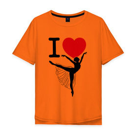 Мужская футболка хлопок Oversize с принтом Я люблю балет в Белгороде, 100% хлопок | свободный крой, круглый ворот, “спинка” длиннее передней части | 