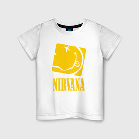 Детская футболка хлопок с принтом Nirvana в Белгороде, 100% хлопок | круглый вырез горловины, полуприлегающий силуэт, длина до линии бедер | 