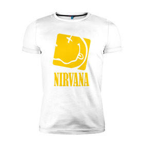 Мужская футболка премиум с принтом Nirvana в Белгороде, 92% хлопок, 8% лайкра | приталенный силуэт, круглый вырез ворота, длина до линии бедра, короткий рукав | 