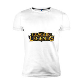 Мужская футболка премиум с принтом League of legends в Белгороде, 92% хлопок, 8% лайкра | приталенный силуэт, круглый вырез ворота, длина до линии бедра, короткий рукав | league of legends | logo | lol | riot | riot games | игра | лига легенд | лого | лол