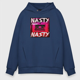 Мужское худи Oversize хлопок с принтом The Prodigy Nasty в Белгороде, френч-терри — 70% хлопок, 30% полиэстер. Мягкий теплый начес внутри —100% хлопок | боковые карманы, эластичные манжеты и нижняя кромка, капюшон на магнитной кнопке | 