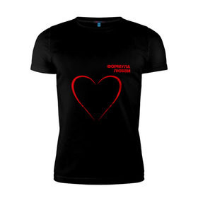 Мужская футболка премиум с принтом Формула любви в Белгороде, 92% хлопок, 8% лайкра | приталенный силуэт, круглый вырез ворота, длина до линии бедра, короткий рукав | алгебра | график | любовь | математика | формула