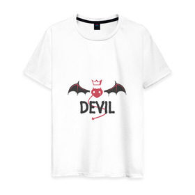 Мужская футболка хлопок с принтом Дьявол пара в Белгороде, 100% хлопок | прямой крой, круглый вырез горловины, длина до линии бедер, слегка спущенное плечо. | 