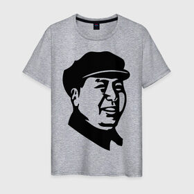 Мужская футболка хлопок с принтом Мао в Белгороде, 100% хлопок | прямой крой, круглый вырез горловины, длина до линии бедер, слегка спущенное плечо. | китай | кнр | мао | цзедун