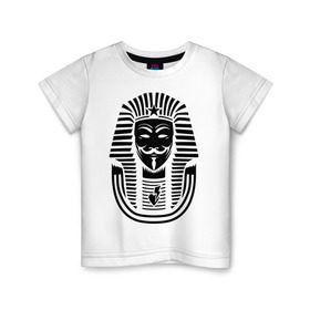 Детская футболка хлопок с принтом Swag anonymous of Egypt в Белгороде, 100% хлопок | круглый вырез горловины, полуприлегающий силуэт, длина до линии бедер | swag | v | vendetta | анонимус | ви | сваг | свег | свэг | фараон