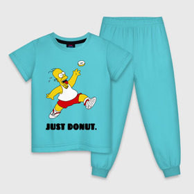 Детская пижама хлопок с принтом Гомер Симпсон - Только пончик в Белгороде, 100% хлопок |  брюки и футболка прямого кроя, без карманов, на брюках мягкая резинка на поясе и по низу штанин
 | гомер