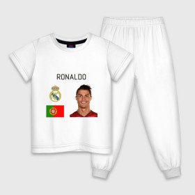 Детская пижама хлопок с принтом Роналдо в Белгороде, 100% хлопок |  брюки и футболка прямого кроя, без карманов, на брюках мягкая резинка на поясе и по низу штанин
 | роналдо
