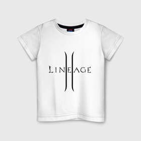 Детская футболка хлопок с принтом Lineage logo в Белгороде, 100% хлопок | круглый вырез горловины, полуприлегающий силуэт, длина до линии бедер | Тематика изображения на принте: lineage | logo | игра | логотип
