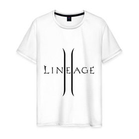 Мужская футболка хлопок с принтом Lineage logo в Белгороде, 100% хлопок | прямой крой, круглый вырез горловины, длина до линии бедер, слегка спущенное плечо. | lineage | logo | игра | логотип