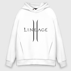 Мужское худи Oversize хлопок с принтом Lineage logo в Белгороде, френч-терри — 70% хлопок, 30% полиэстер. Мягкий теплый начес внутри —100% хлопок | боковые карманы, эластичные манжеты и нижняя кромка, капюшон на магнитной кнопке | Тематика изображения на принте: lineage | logo | игра | логотип