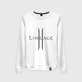 Женский свитшот хлопок с принтом Lineage logo в Белгороде, 100% хлопок | прямой крой, круглый вырез, на манжетах и по низу широкая трикотажная резинка  | lineage | logo | игра | логотип