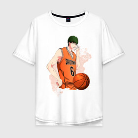 Мужская футболка хлопок Oversize с принтом Kuroko no Basket в Белгороде, 100% хлопок | свободный крой, круглый ворот, “спинка” длиннее передней части | kuroko no basket | аниме | баскетбол