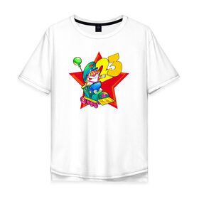 Мужская футболка хлопок Oversize с принтом Кот на паровозе в Белгороде, 100% хлопок | свободный крой, круглый ворот, “спинка” длиннее передней части | Тематика изображения на принте: 