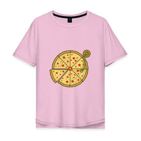 Мужская футболка хлопок Oversize с принтом Виниловая пицца в Белгороде, 100% хлопок | свободный крой, круглый ворот, “спинка” длиннее передней части | 