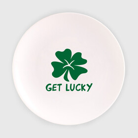 Тарелка 3D с принтом Get lucky в Белгороде, фарфор | диаметр - 210 мм
диаметр для нанесения принта - 120 мм | get lucky | ирландия | клевер | патрик | святой