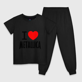 Детская пижама хлопок с принтом I love Metallica в Белгороде, 100% хлопок |  брюки и футболка прямого кроя, без карманов, на брюках мягкая резинка на поясе и по низу штанин
 | металлика