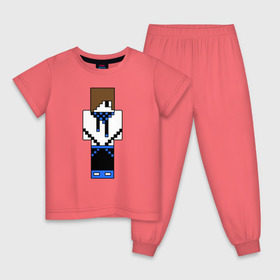 Детская пижама хлопок с принтом Лололошка майнкрафт в Белгороде, 100% хлопок |  брюки и футболка прямого кроя, без карманов, на брюках мягкая резинка на поясе и по низу штанин
 | лололошка
