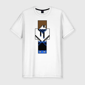 Мужская футболка премиум с принтом Лололошка майнкрафт в Белгороде, 92% хлопок, 8% лайкра | приталенный силуэт, круглый вырез ворота, длина до линии бедра, короткий рукав | лололошка