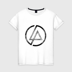 Женская футболка хлопок с принтом Linkin Park в Белгороде, 100% хлопок | прямой крой, круглый вырез горловины, длина до линии бедер, слегка спущенное плечо | 