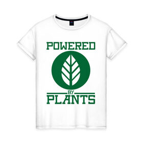 Женская футболка хлопок с принтом На растениях в Белгороде, 100% хлопок | прямой крой, круглый вырез горловины, длина до линии бедер, слегка спущенное плечо | 