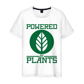 Мужская футболка хлопок с принтом На растениях в Белгороде, 100% хлопок | прямой крой, круглый вырез горловины, длина до линии бедер, слегка спущенное плечо. | 