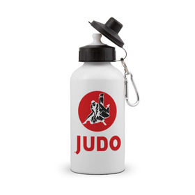 Бутылка спортивная с принтом Judo в Белгороде, металл | емкость — 500 мл, в комплекте две пластиковые крышки и карабин для крепления | Тематика изображения на принте: дзюдо